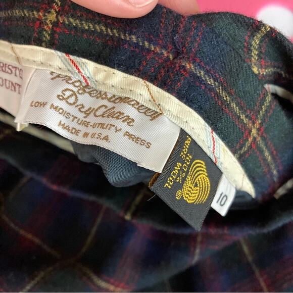Bristol County | Vintage 100% Wool Plaid Skirt Made in USA - Picture 3 of 5